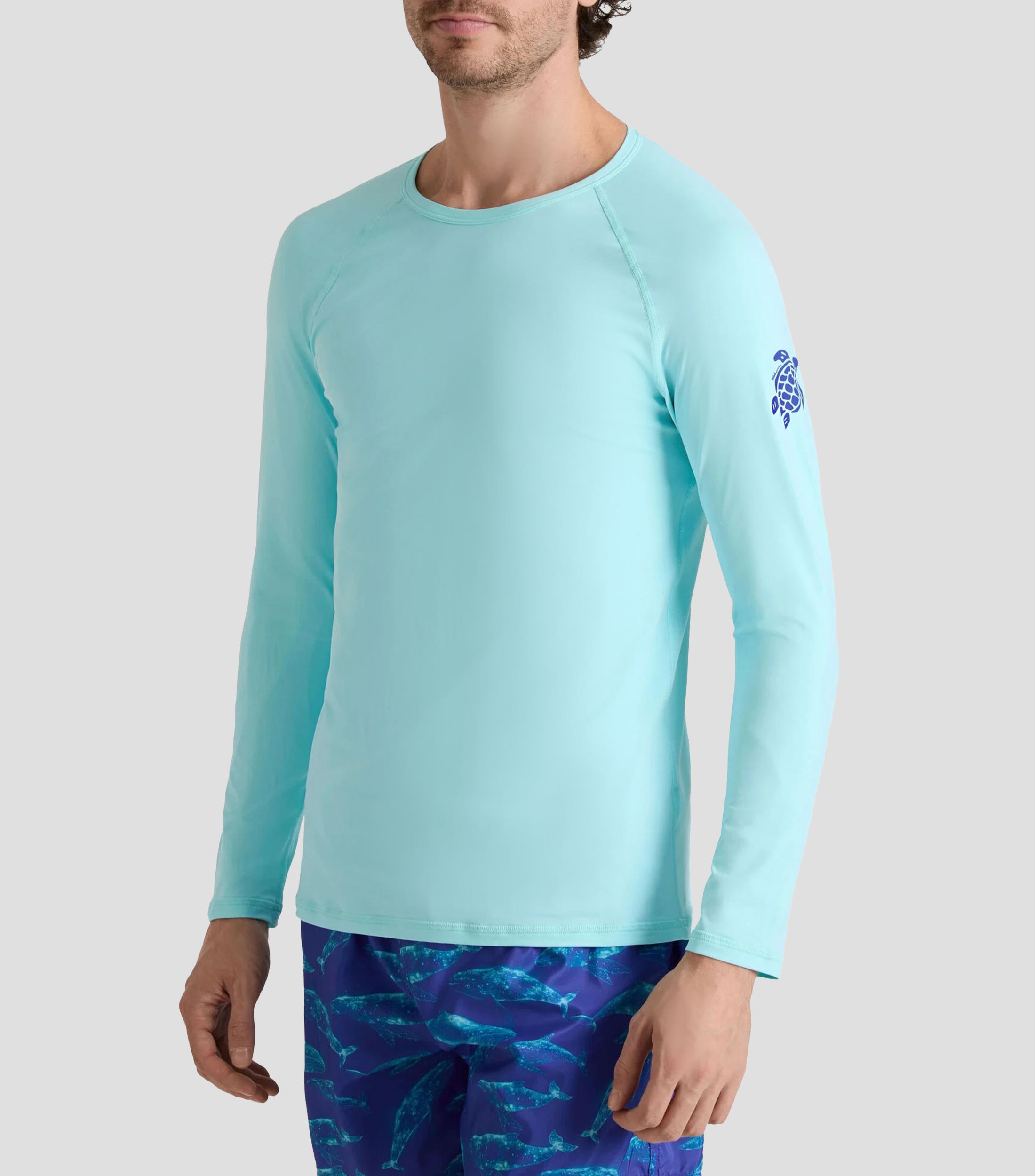Playera cuello redondo manga larga lisa Hombre